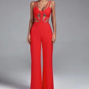 Strappy Cutout Bandage Jumpsuit